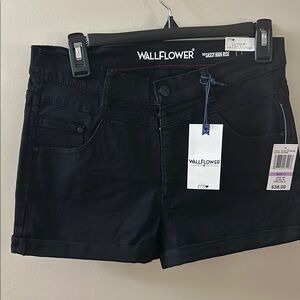 Wallflower Black High Waist Denim Shorts
